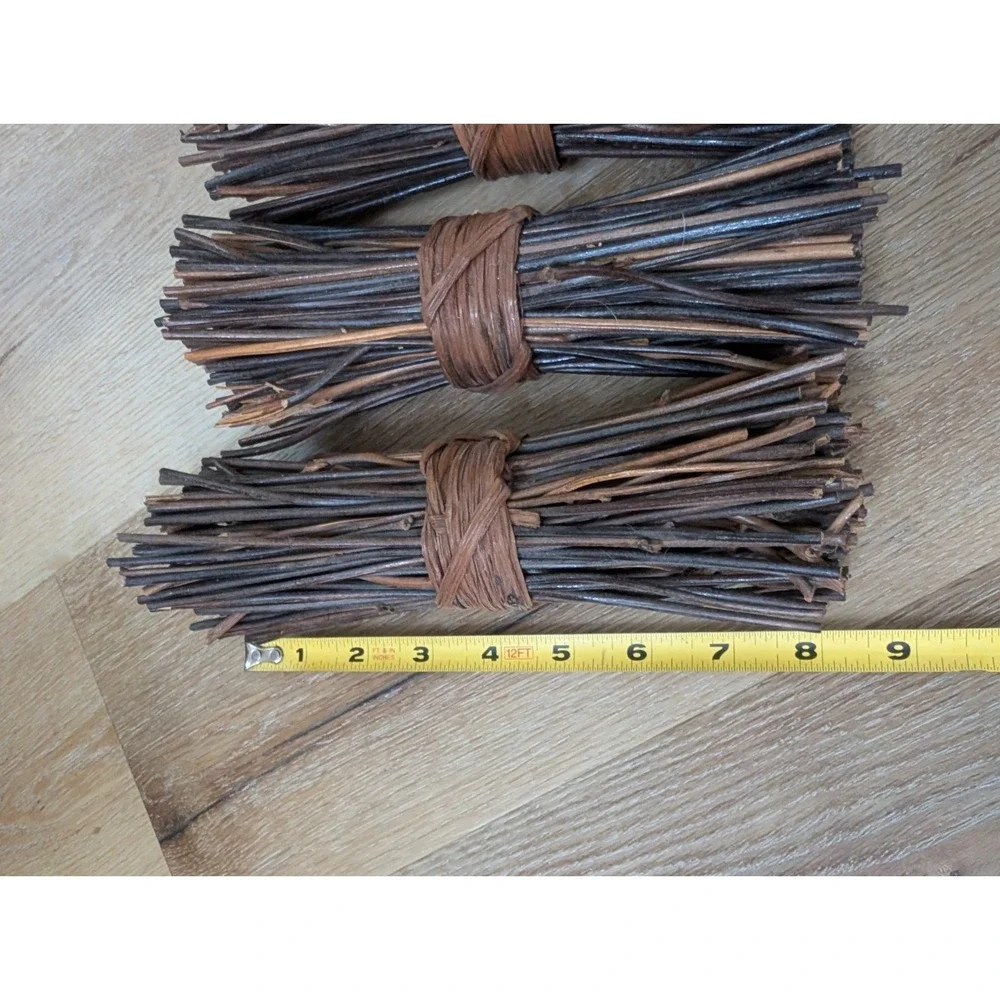 Rustic Wrapped Bundle of Decorative‎ Twigs, Set Of 3